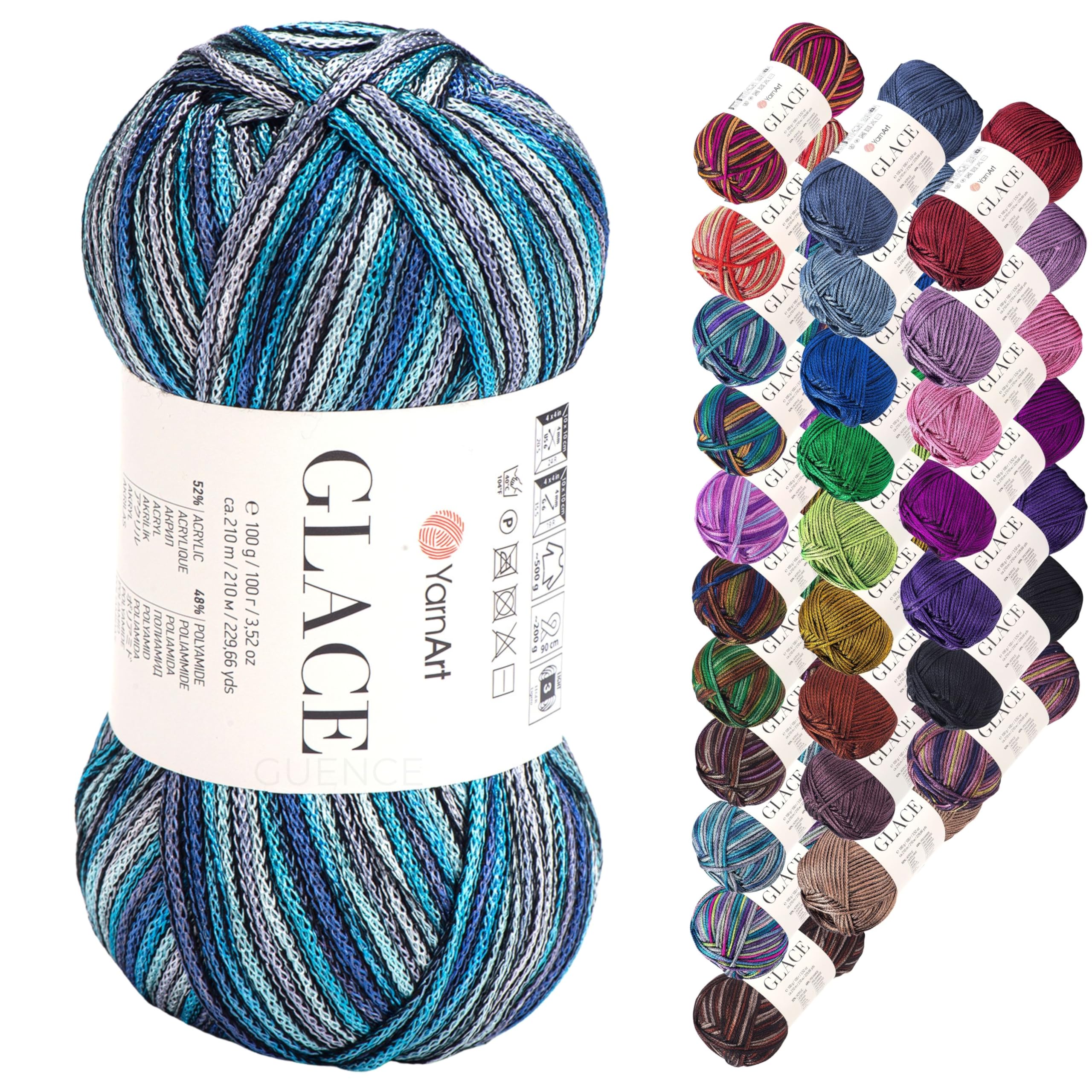 アートヤーン(331) 約53g 2120円 Amazon.co.jp: YarnArt Glace ヤーン – アクリル52%、ポリアミド48